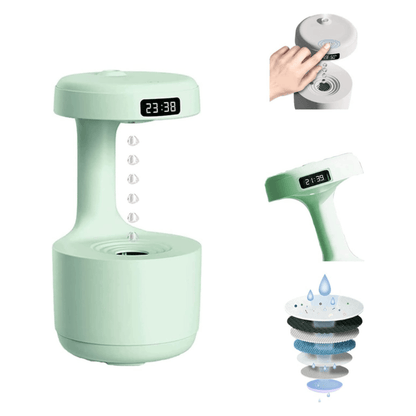 Humidificador de aire USB antigravedad, purificador de aire ultrasónico, levitante, gotas de agua, fabricante de niebla, nebulizador, Perfume, pantalla LED, luz, 800ML